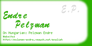 endre pelzman business card